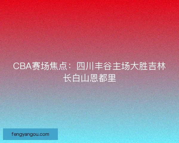CBA赛场焦点：四川丰谷主场大胜吉林长白山恩都里